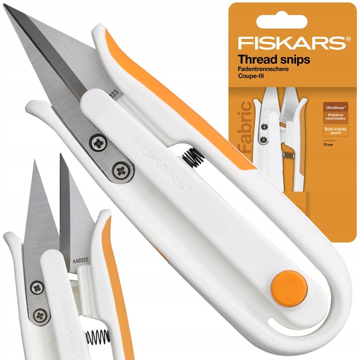 Fiskars Softgrip szabóolló, UltraSharp, fehér, narancssárga, 12,7x3,9cm