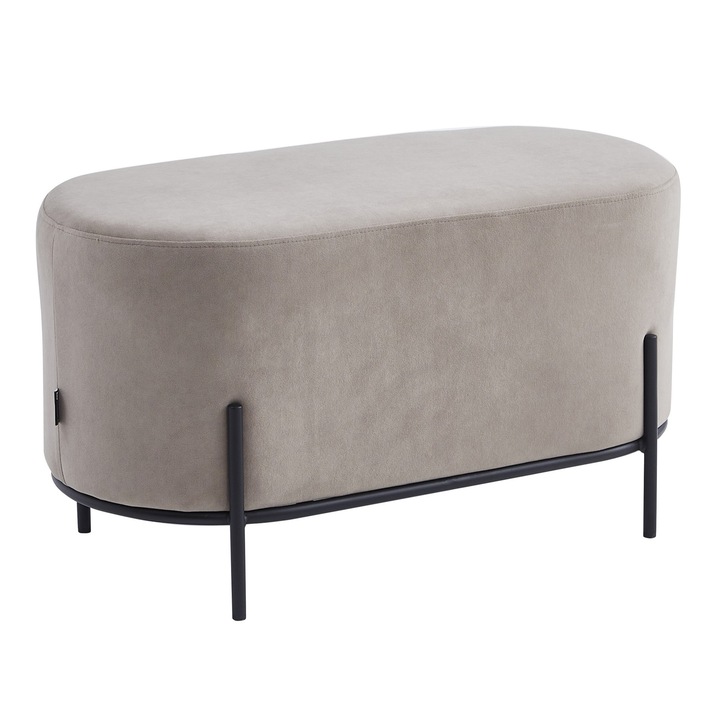 SENA kárpitozott pad, ExitoDesign, bézs bársony, 80x39x43,5cm, fekete fém váz