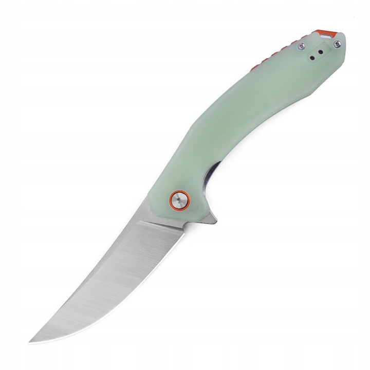 D2 zsebkés, rozsdamentes acél penge, G10 markolat, jádezöld, 18.8cm