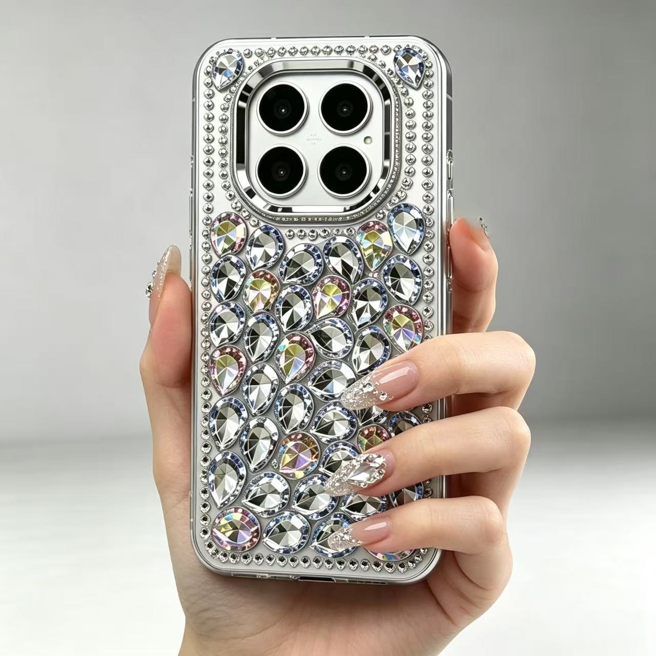Husa de Protectie, Compatibila Redmi Note 15 Pro+, Bling Glitter Luxury cu Strass Crystal Rhinestone, OLOEY®,3D Sparkly Jewelled Gemstone, Transparent, Anti Shock