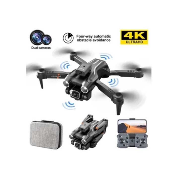 Drón K9, 4K, 18 perc autonómia, fekete
