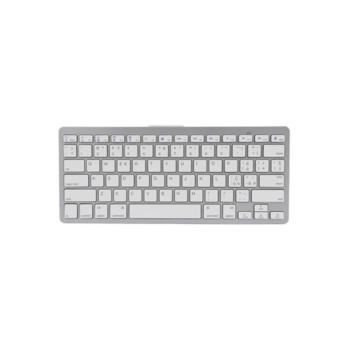 Tastatura wireless mini cu 78 de taste, ultra-subtire, portabila, alba