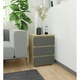 Noptiera pal 3 sertare glisiere metalice, 40x35x57 cm, design elegant, stejar artisan gri