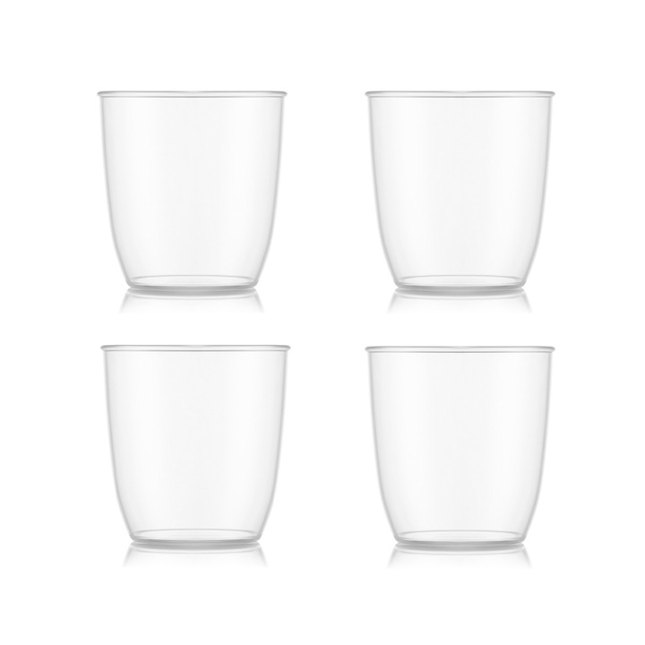 Bodum Kvadrant pohárkészlet 0,2L, 4 darab, műanyag, modern design, beltéri és kültéri használatra