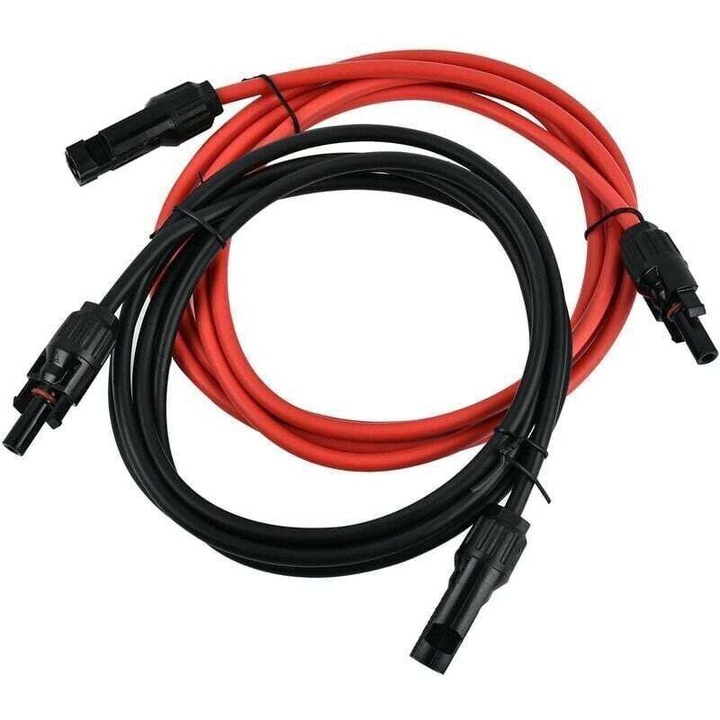 Cablu prelungitor solar 3m, cupru, rosu si negru, IP65
