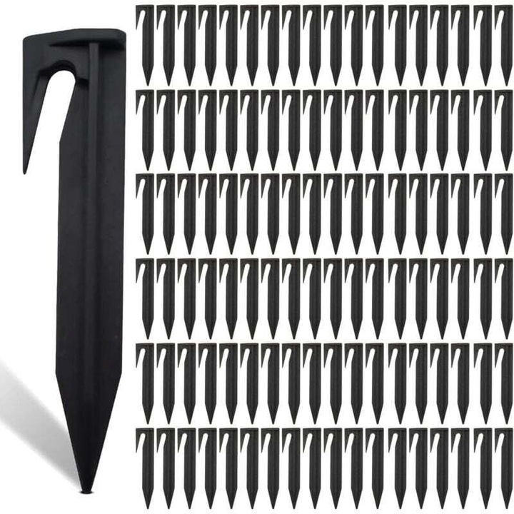 Set de 200 tarusi pentru cabluri de delimitare, 8.5 cm, plastic rezistent, consumabile masini de gradinarit