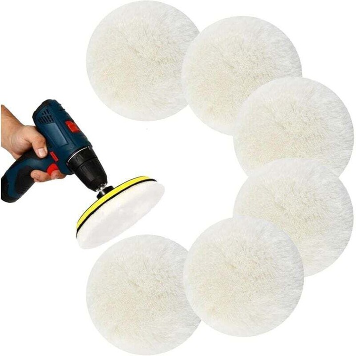 6 darabos gyapjú polírozó korong készlet, 125mm, különféle alkalmazásokhoz, többszínű