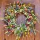 Coroana decorativa artificiala cu flori salbatice, multicolor, 30x30cm