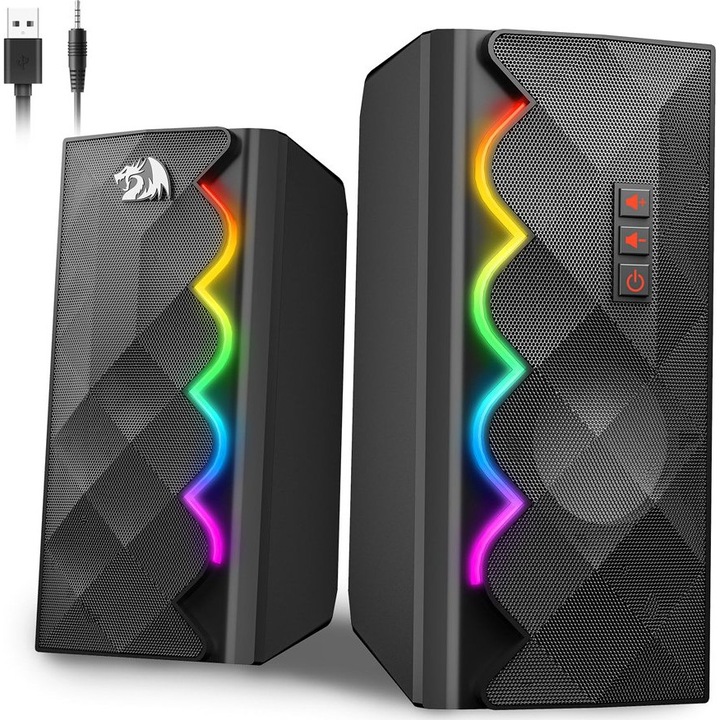 Boxe gaming Redragon GS522, 2.0, RGB, 10W, multicolor - eMAG.ro
