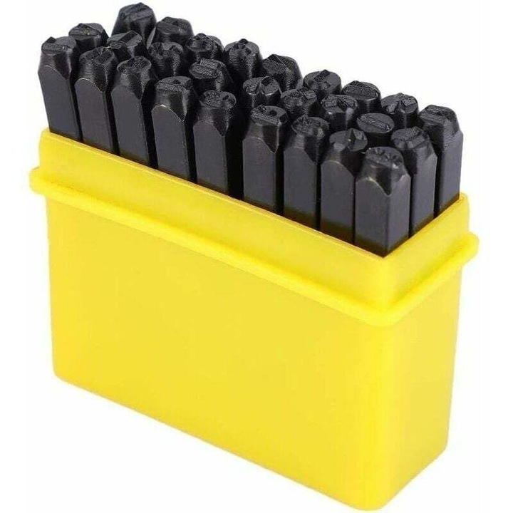 Set de stante din otel carbon pentru litere si cifre, 26 litere, 9 cifre, 4mm, accesorii pentru mestesuguri