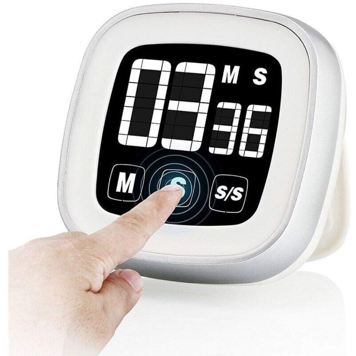 Ceas decorativ cu timer touchscreen, 99min59s, magnet, ABS