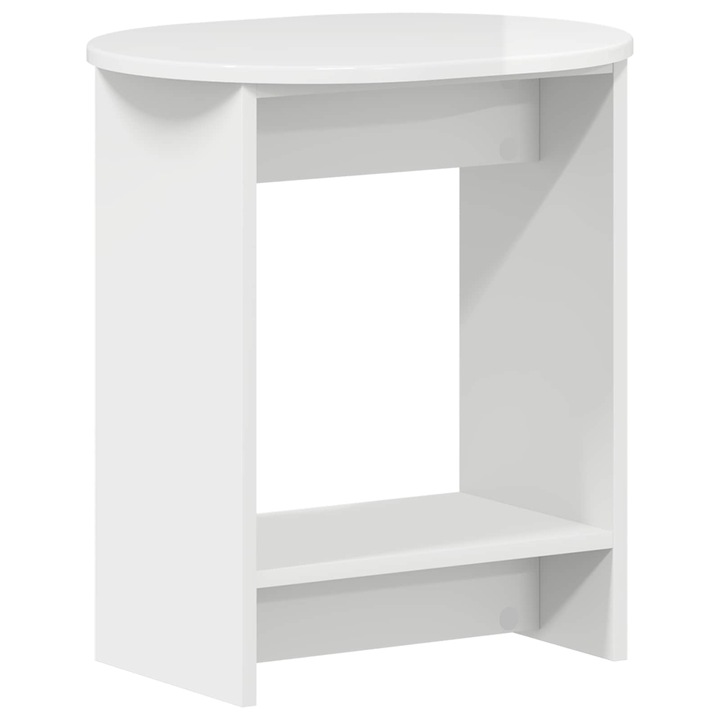Странична маса vidaXL, Бял гланц 50 x 39 5 x 55 см Инженерна дървесина