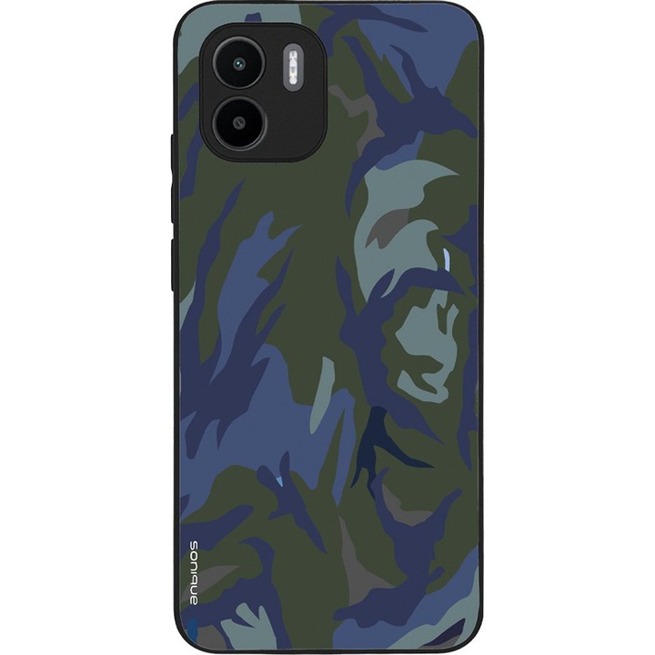 Husa telefon Sonique Camouflage Army, silicon, antisoc, albastru, pentru Xiaomi Redmi A1 / Redmi A2