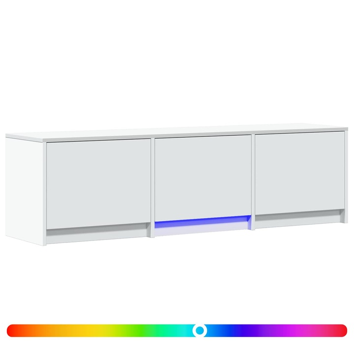 Dulap TV cu LED vidaXL, Alb, 3 sertare, 140x34x40cm