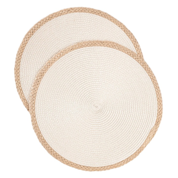 Naproane masa PLAR, HOMLA, set 2 bucati, 38cm, ecru, protectie blatul mesei