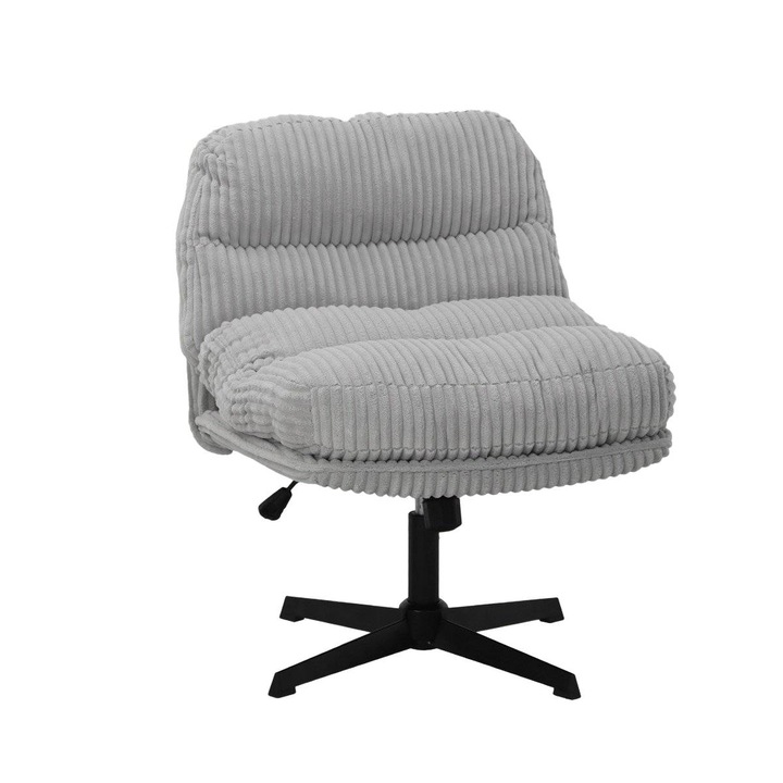 Въртящ се фотьойл Corduroy сив 66x71x83 см, капацитет 150 кг, HOMLA