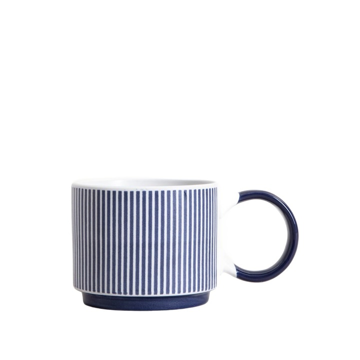Cana MULIGO 250 ml, HOMLA, granat cu dungi, ceramica, design modern