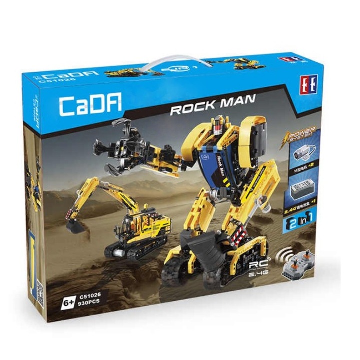 CaDA C51026W - 2 az 1-ben robot & excavator - 100% technic-kompatibilis építőjáték
