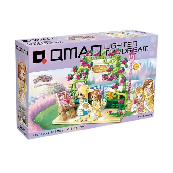 QMAN 32017 - Rózsakert udvar építőjáték - 100% kompatibilis minden más kedvelt márkával