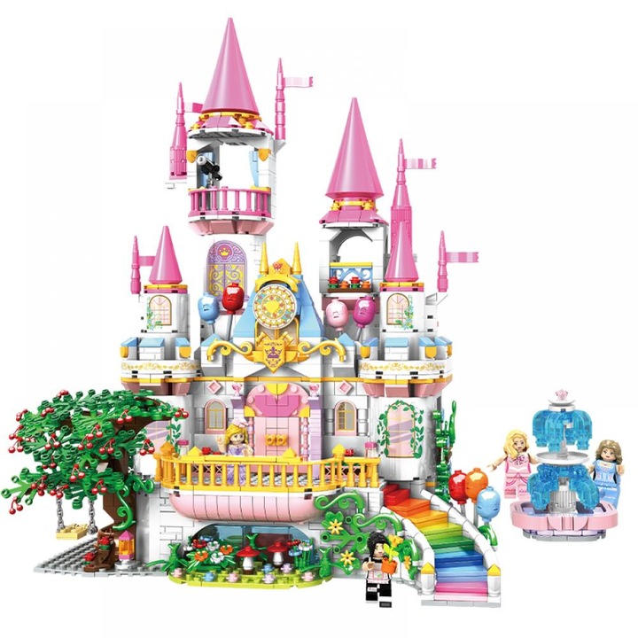 Set constructie Woma, Castelul Windsor din Tara Zanelor, 1614 piese, multicolor, 45.8x20.8x41.2cm