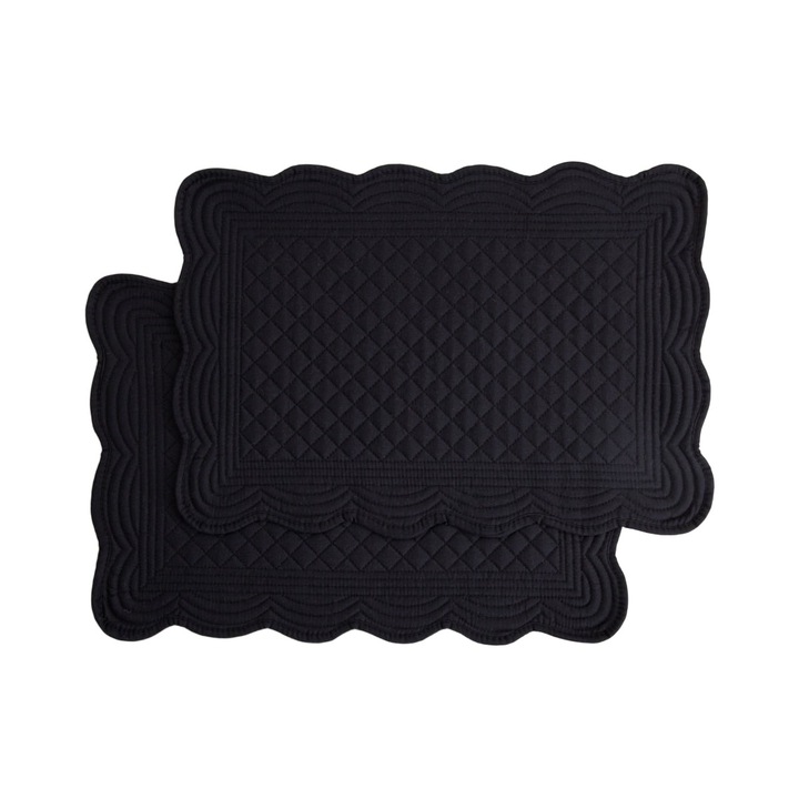 Naproane de masa, HOMLA, set 2 bucati, VELA, 30x45 cm, negru