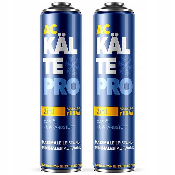 2x Autóklíma Utántöltő Készlet, Kaltepro, 2in1 R134a, Gáz és Olaj Kompresszorhoz, Gyors Felújítás, Védi a Rendszert, 1995-2016-os Autókhoz, Egyenértékű 2x 755g Standard Gázzal, Hatékony Megoldás, 2x 500 ml, 2x 290 g