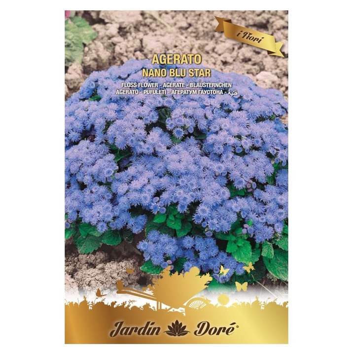 Set 4 x Seminte Flori Pufuleti Albastri Agerato, 1 g, Raci Sementi