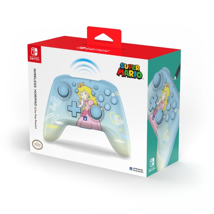 Безжичен контролер, HORI Horipad Wireless, Nintendo Switch 2, Switch, Switch Lite, Официален, City Pop Peach