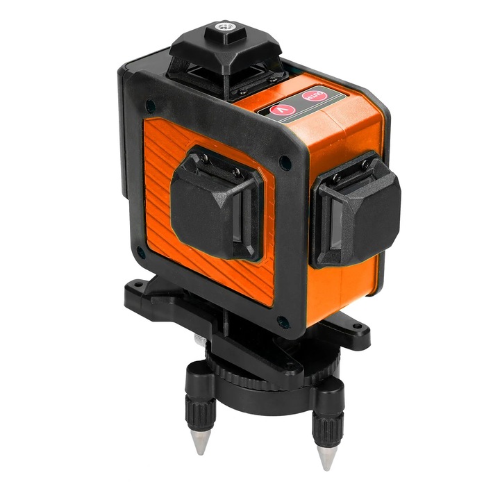 Nivela laser, Laser cu linii, 16 Linii, Auto-nivelare 3°, Omnidirectional, Trepied 1, 5 m, Fara Baterie, Portocaliu