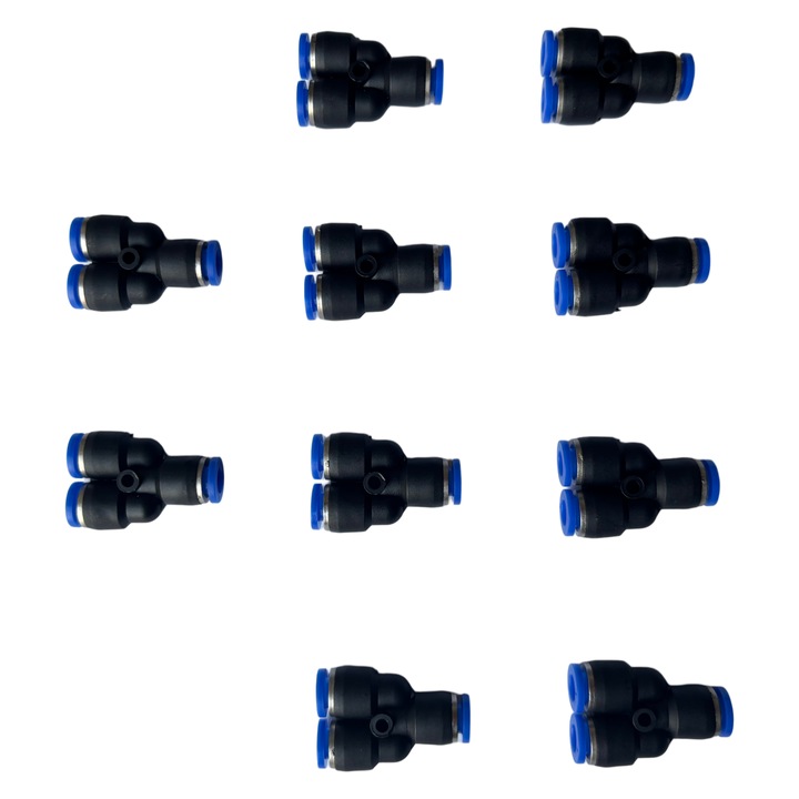 10 db Y pneumatikus csatlakozó készlet, Generic, PY-6, tartós anyag