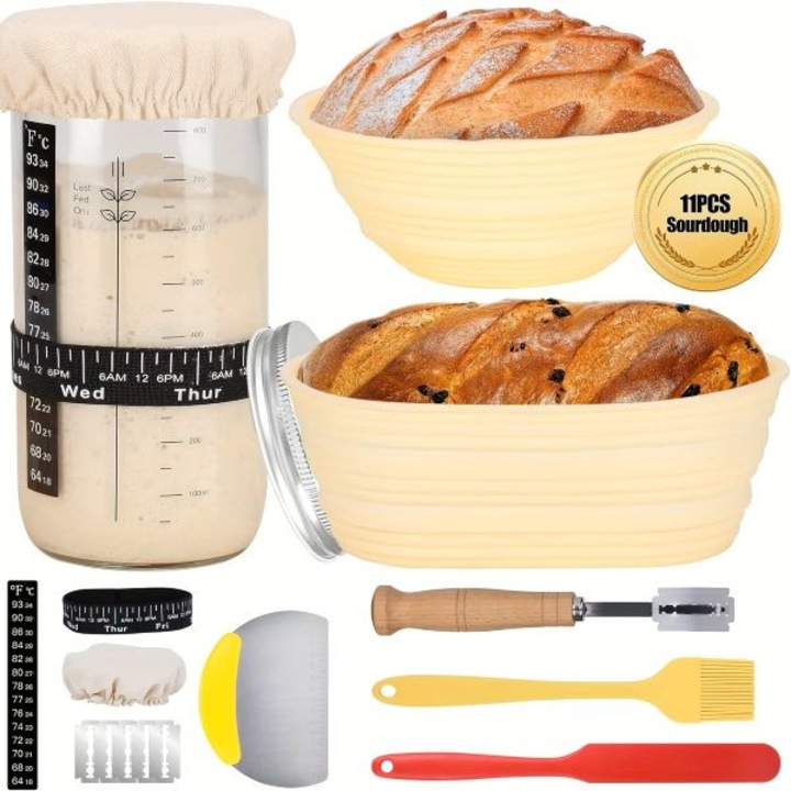 Kovász készítő készlet, egyszerű és szorakoztató kenyér készítés, könnyen tisztítható és biztonságos szilikonból - SOURBAKER HOME & MARKER®