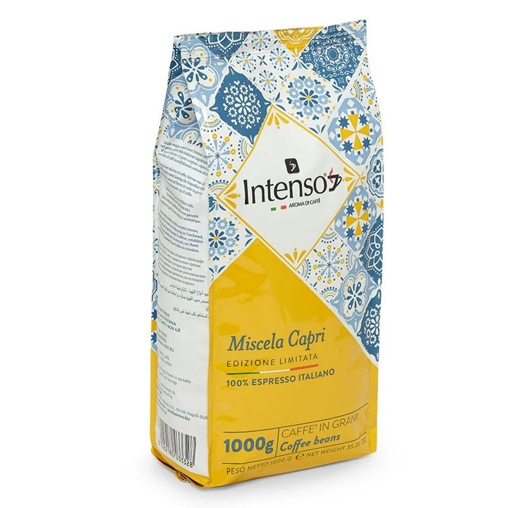 Cafea Boabe Intenso Caffe Capri 1 Kg, profil aromatic delicat, prajire light-medium, 1 kg