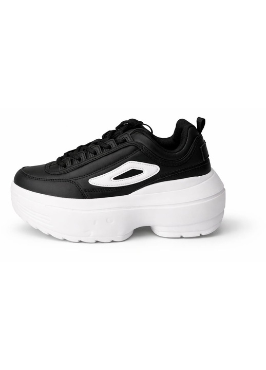 Sneakers Pantofi Dama alb cu dunga neagra exquily 1, Negru