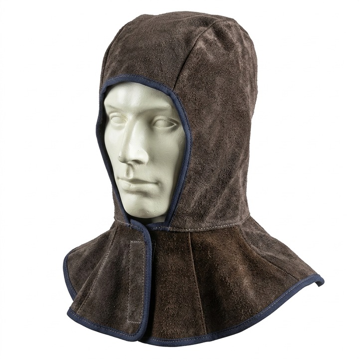 Sacit bőr hegesztősapka 350 mm, tépőzáras rögzítés, Kevlar varratok