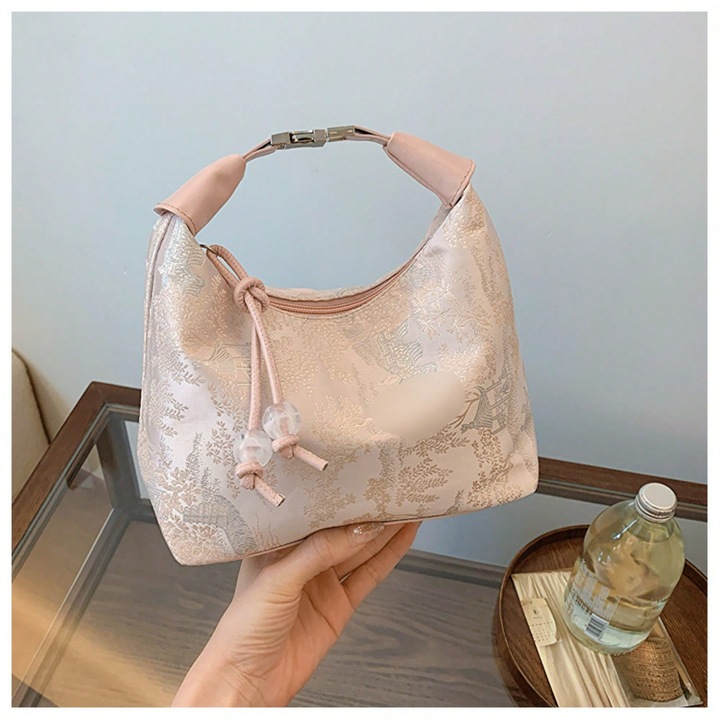 Retro női táska, jacquard selyem, egyszerű, válltáska/crossbody, többszínű