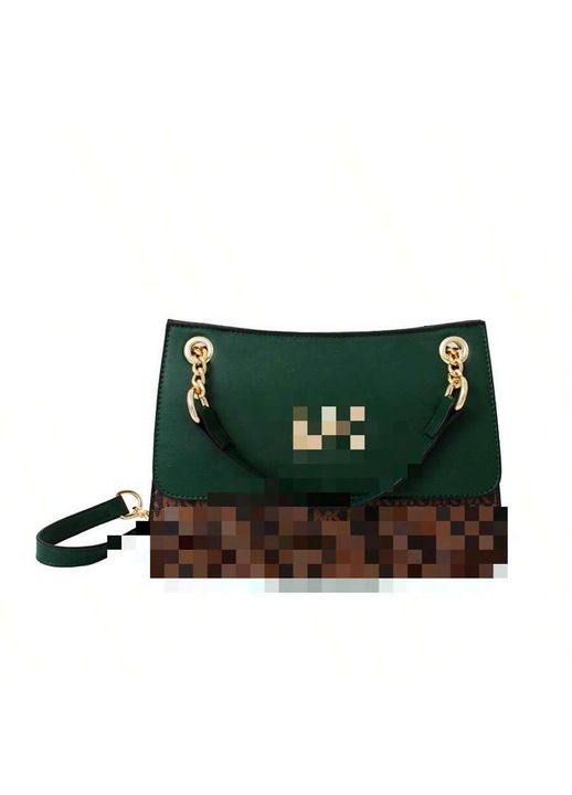 Női válltáska, color-block modell, nagy kapacitású, zöld, kis méret.