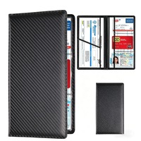 Organizator documente auto, Garsonal®, 6 compartimente, Inchidere magnetica ascunsa, Port Inmatriculare & Asigurare, material PU rezistent, Negru