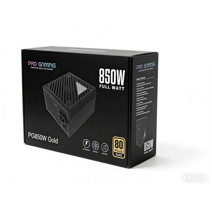 Sursa PC Pro Gaming LD-850, 850W, 80 PLUS GOLD, Fan 12 CM, Neagra