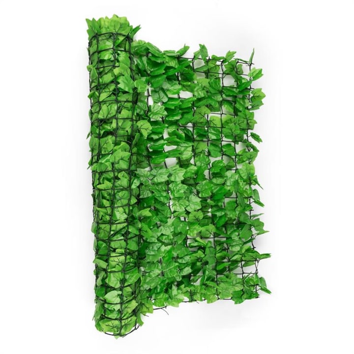 Gard de protecție Blumfeldt Fency Bright Leaf, iedera verde deschis, 300x150 cm, montare ușoară