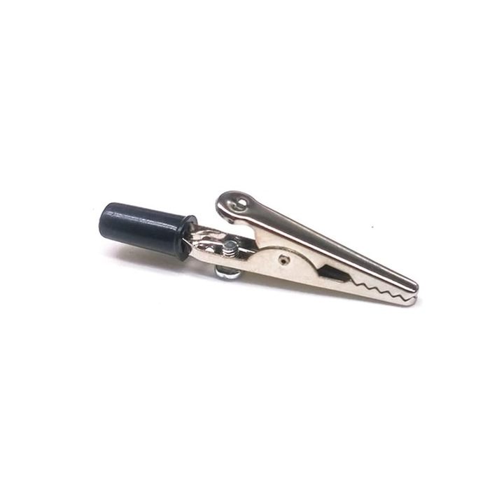 Clema de test crocodil, metalică, 5A, neagră, set 1 buc