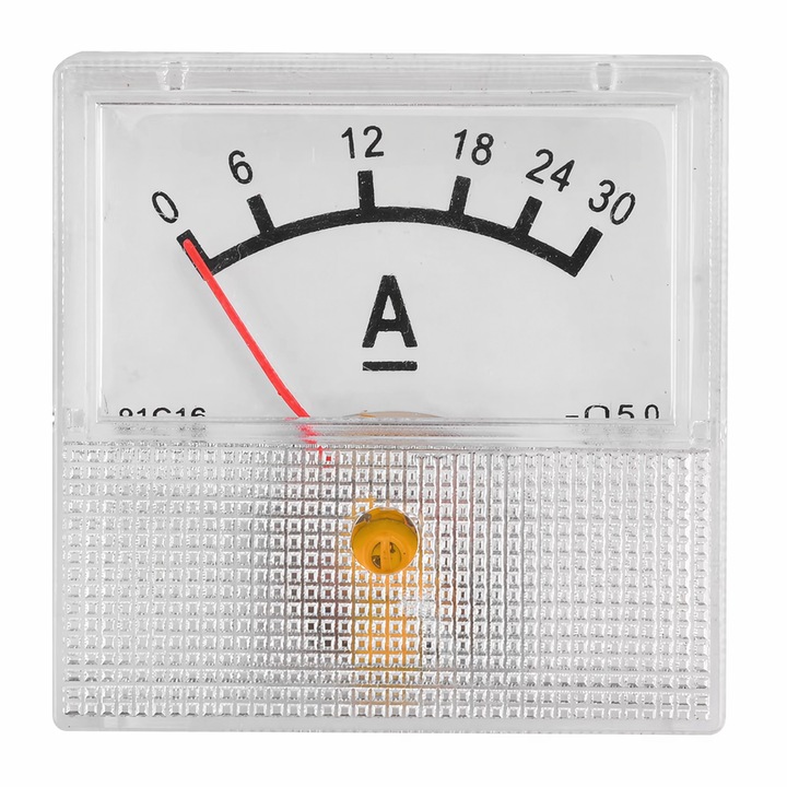 Ampermetru analogic 30A 91C16, 0-30A, 40x40mm, set 1 buc