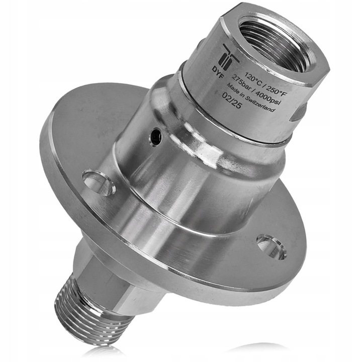 Mosmatic DYF forgócsatlakozó csuklóval, 80mm, rozsdamentes acél, 275bar, 120C, ezüst