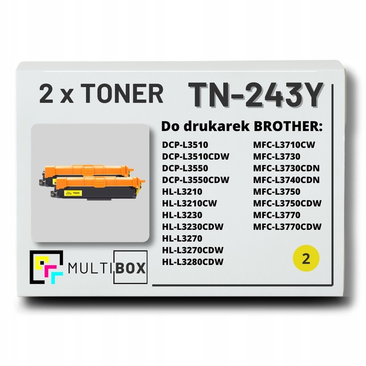 Kompatibilis toner 2x TN-243Y, Multibox, sárga, 1000 oldal/darab