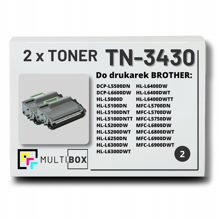 2 db TN-3430 Multibox toner készlet, fekete, 3000 oldal/darab