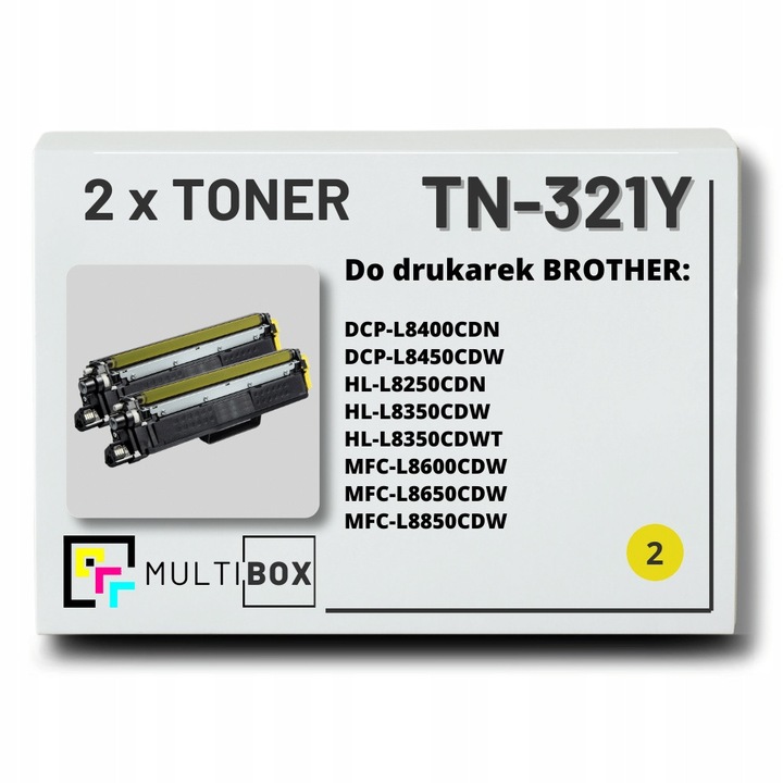 2 db TN321Y Multibox utángyártott toner készlet, sárga, 1500 oldal/darab