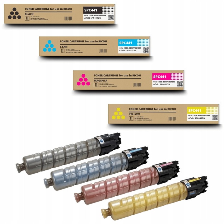 4 toneres Multibox készlet Ricoh SPC441 CMYK-hoz, 1 x fekete, 1 x kék, 1 x magenta, 1 x sárga