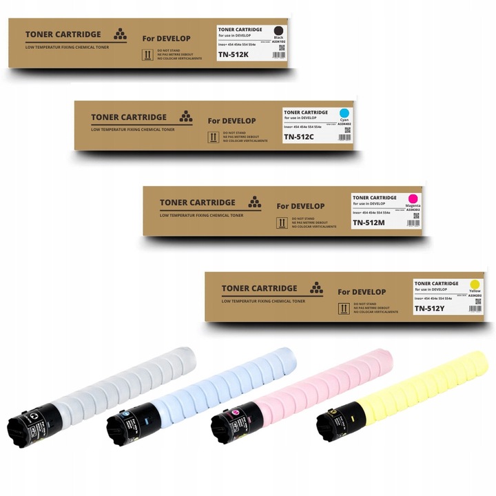 TN-512 toner készlet Develop, CMYK, 29000 fekete oldal, 35000 színes oldal