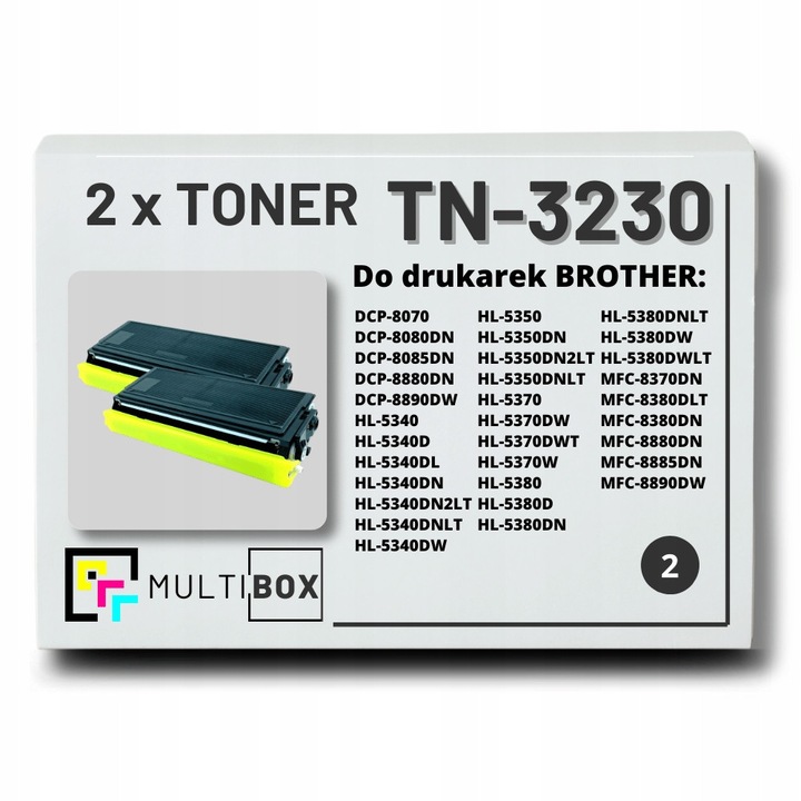 2 db TN-3230 Multibox toner készlet, fekete, 3000 oldal/darab, Brother nyomtatókhoz