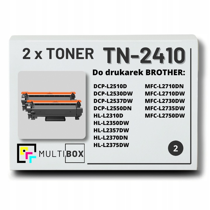 Kompatibilis toner 2 x TN-2410 Multibox, fekete, 1200 oldal, Brother nyomtatókhoz