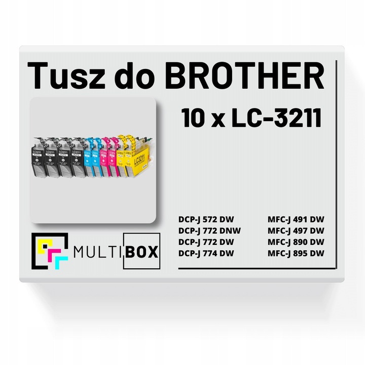 LC-3211 Multibox tintapatron készlet, 10 db, cián, magenta, sárga, fekete, 4x10ml + 6x6ml